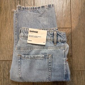 Garage Denim Relaxed Straight Jeans in Light Blue